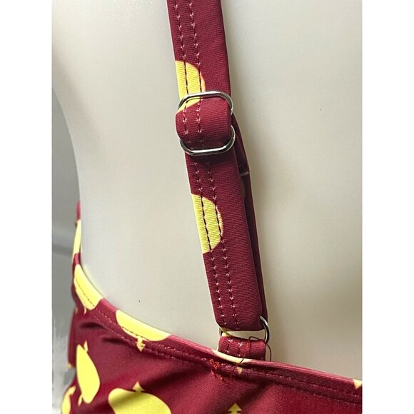 NWOT Women Swimsuit Red Mesh Bikini Size M - Picture 5 of 12